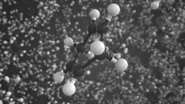 1,4-cyclohexadiene molecule. Conceptual molecular model. Chemical looping 3d animation — Stock video