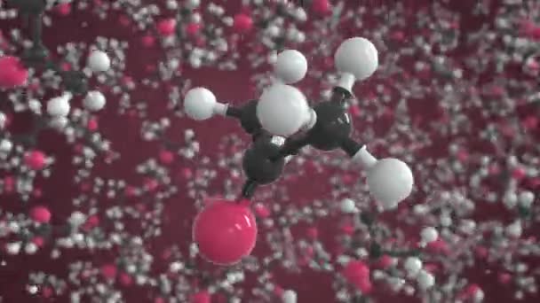 2-propanone molecule. Conceptual molecular model. Chemical looping 3d animation — Stock video