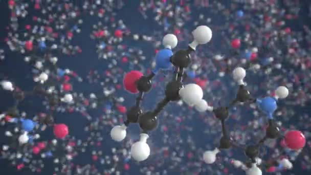 2-pyridone molecule. Conceptual molecular model. Chemical looping 3d animation — Stock video