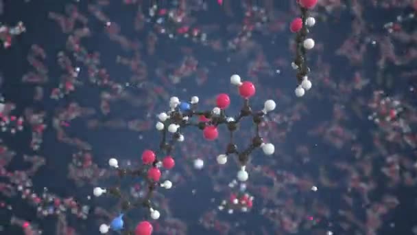醋氨酚分子，概念分子模型。科学回旋3D动画 — 图库视频影像