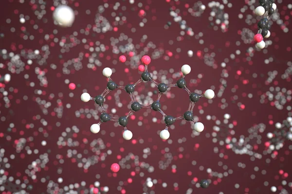 9-fluorenon molekula, fogalmi molekuláris modell. Tudományos 3D-s kiolvasztás — Stock Fotó