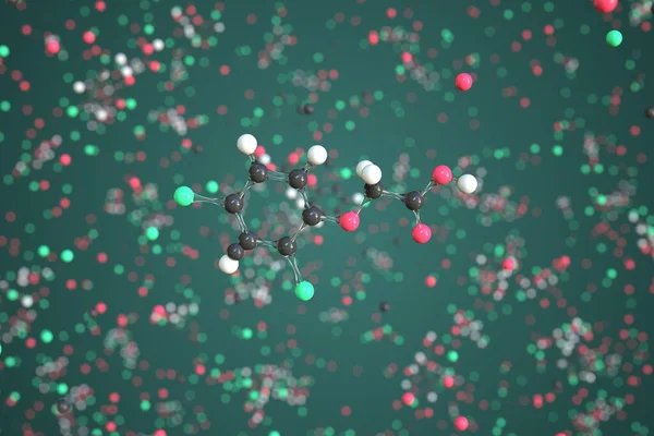 2,4-διχλωροφαινοξυοξικό οξύ μόριο, εννοιολογικό μοριακό μοντέλο. Επιστημονική 3d απόδοση — Φωτογραφία Αρχείου