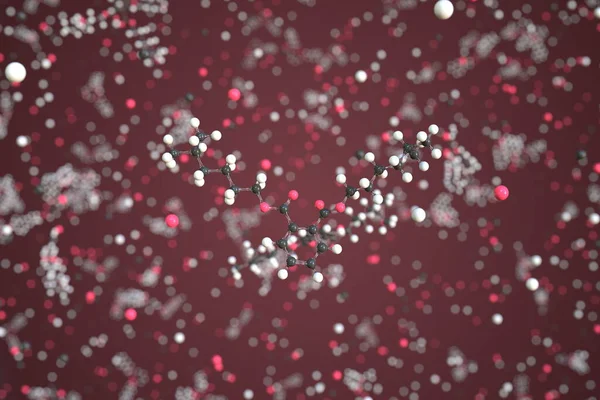 Молекула фталата диизогептила, научная молекулярная модель, 3d рендеринг — стоковое фото