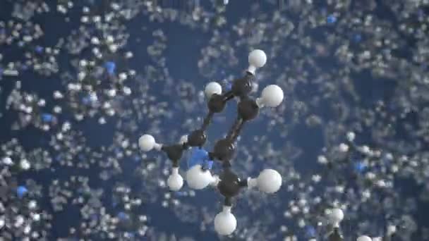 2,6-lutidine molecule. Conceptual molecular model. Chemical looping 3d animation — Stock video