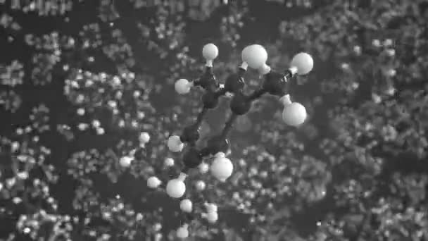 1,3-dimethylbenzeenmolecuul, conceptueel moleculair model. Wetenschappelijke looping 3d animatie — Stockvideo