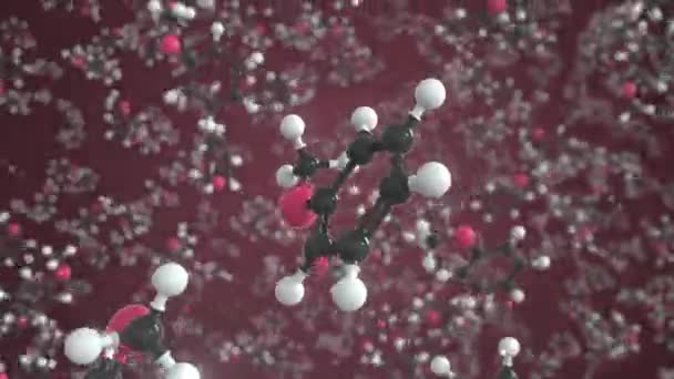 Molekyl av anisol, konceptuell molekylär modell. Konceptuell looping 3D-animation — Stockvideo