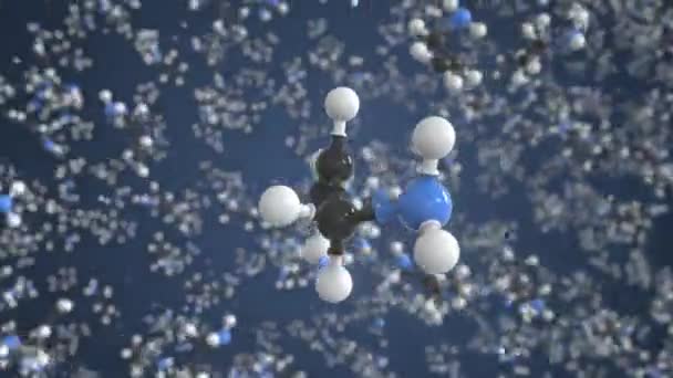 Allylamine molecule. Conceptual molecular model. Chemical looping 3d animation — Stock Video