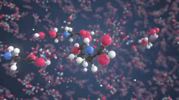 Aminodiacetic acid 분자, 개념적 인 분자 모델. 과학적 벌목 3d 애니메이션 — 비디오