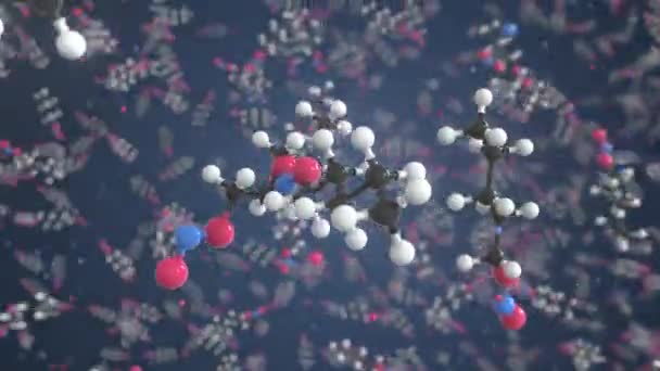Amylnitriet molecuul. Conceptueel moleculair model. 3d-animatie voor chemische looping — Stockvideo