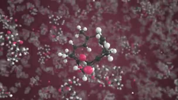 Allethrin-Molekül. Konzeptionelles molekulares Modell. Chemische 3D-Animation zum Looping — Stockvideo