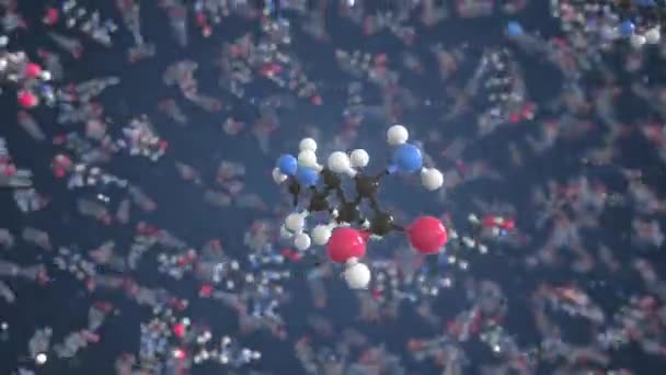 Molécula de arginina. Modelo molecular conceptual. Animación química en bucle 3d — Vídeos de Stock