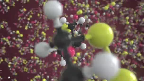 Molécula de ácido asparágico. Modelo molecular conceptual. Animación química en bucle 3d — Vídeos de Stock