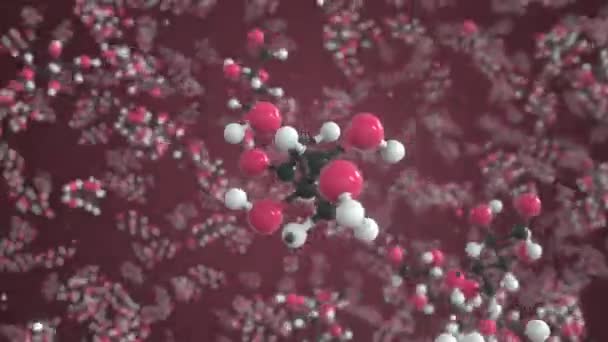 Arabinosemolecuul. Conceptueel moleculair model. 3d-animatie voor chemische looping — Stockvideo