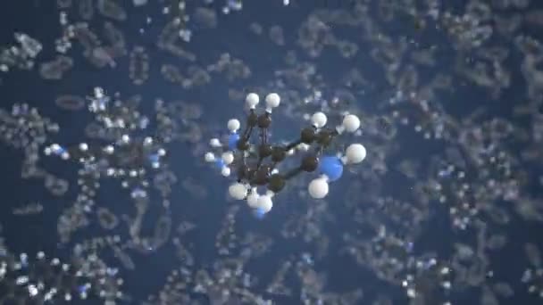 벤지딘 분자입니다. 개념 분자 모델이죠. 화학 반응을 일으키는 3d 애니메이션 — 비디오