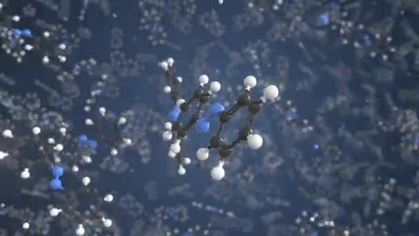 Azobenzol molekula, fogalmi molekuláris modell. Tudományos hurok 3D animáció — Stock videók