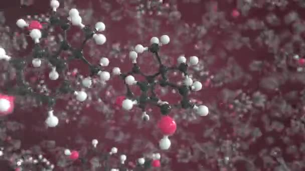 Molecule of bisphenol a, conceptual molecular model. Conceptual looping 3d animation — Stock Video