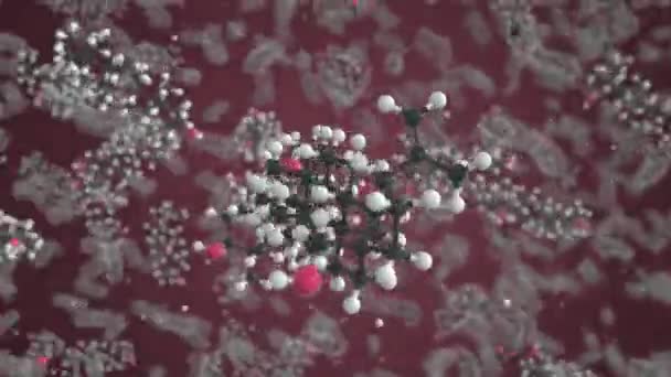 Molekül von Betulin, konzeptuelles molekulares Modell. Konzeptionelle 3D-Animation in Schleifen — Stockvideo