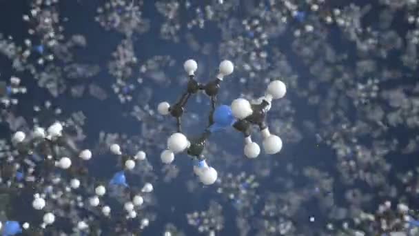 Molécula de bencildimetilamina, modelo molecular conceptual. Dibujo científico 3d animación — Vídeos de Stock