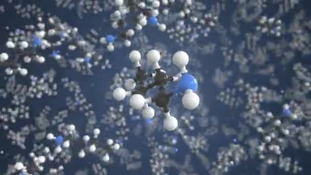 Μόριο βουτυλαμίνης. Εννοιολογικό μοριακό μοντέλο. Χημικό looping 3d animation — Αρχείο Βίντεο