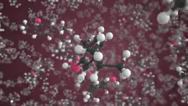 Μόριο καρβακρόλης φτιαγμένο με μπάλες, επιστημονικό μοριακό μοντέλο. Χημικό looping 3d animation — Αρχείο Βίντεο
