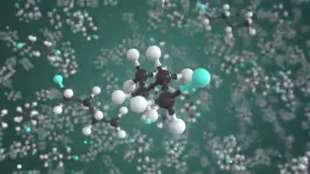 Molécula de butillitio, modelo molecular conceptual. Dibujo científico 3d animación — Vídeo de stock