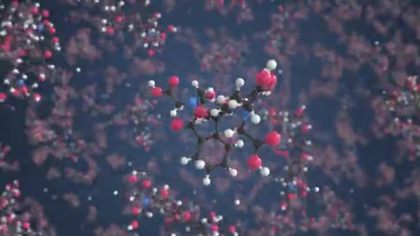 Molekuła kalceiny, konceptualny model molekularny. Animacja 3d pętli naukowej — Wideo stockowe
