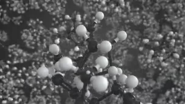 Molécula de canfeno. Modelo molecular conceitual. química looping 3d animação — Vídeo de Stock