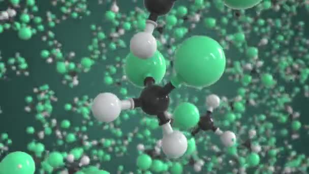 Molécula de clorofluorometano feita com bolas, modelo molecular conceitual. química looping 3d animação — Vídeo de Stock