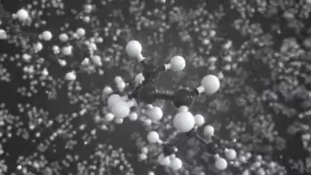 Molécula de buteno, modelo molecular conceptual. Conceptual looping 3d animação — Vídeo de Stock