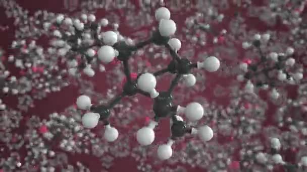 Molécula de cânfora. Modelo molecular conceitual. química looping 3d animação — Vídeo de Stock