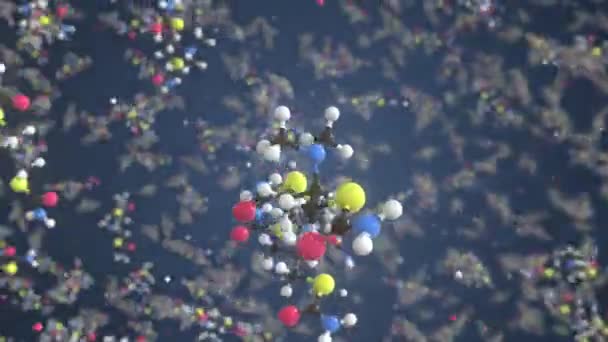 Molécula de cartón. Modelo molecular conceptual. Animación química en bucle 3d — Vídeos de Stock