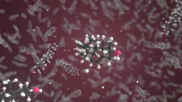 ボールで作られたコレステロール分子,科学的な分子モデル.化学ループ3Dアニメーション — ストック動画