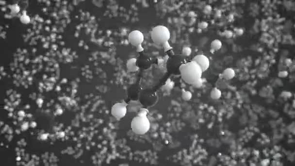 Cis-2-buteno molécula feita com bolas, modelo molecular científico. química looping 3d animação — Vídeo de Stock