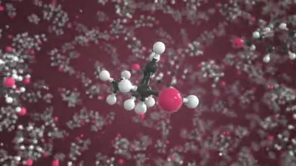 Molécula Cis-3-hexenal hecha con bolas, modelo molecular conceptual. Animación química en bucle 3d — Vídeos de Stock