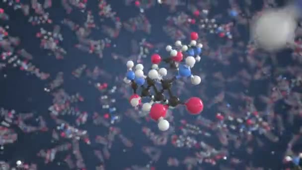 Κιτρουλίνη, μοριακό μοντέλο. Χημικό looping 3d animation — Αρχείο Βίντεο