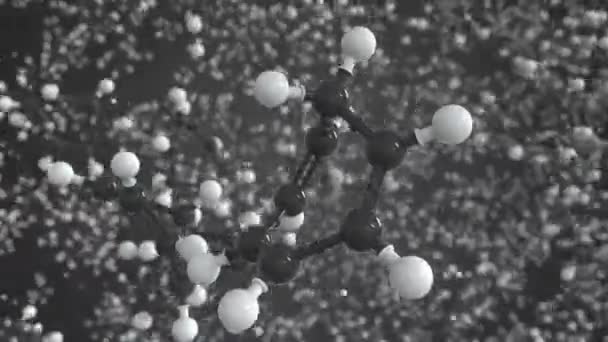 Cycloheptatriene μόριο, επιστημονικό μοριακό μοντέλο, looping 3d animation — Αρχείο Βίντεο