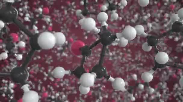 Molecule of cyclopentanone, conceptual molecular model. Scientific looping 3d animation — Stock Video