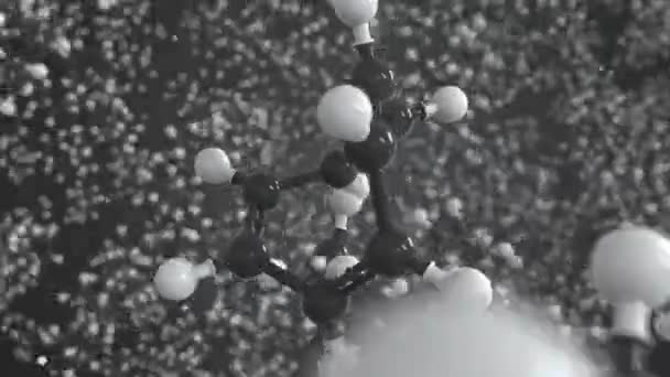 Molécula de ciclooctatetraeno, modelo molecular conceptual. Dibujo científico 3d animación — Vídeo de stock