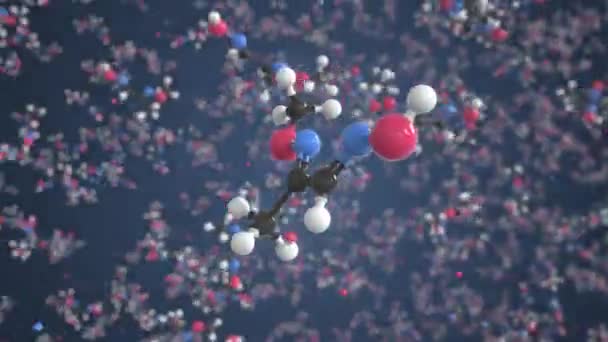 Molécule de diméthylglyoxime, modèle moléculaire conceptuel. Boucle scientifique animation 3d — Video