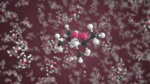 Dimethyldiethoxysilanmolekyle lavet med kugler, konceptuel molekylær model. Kemisk looping 3d animation – Stock-video