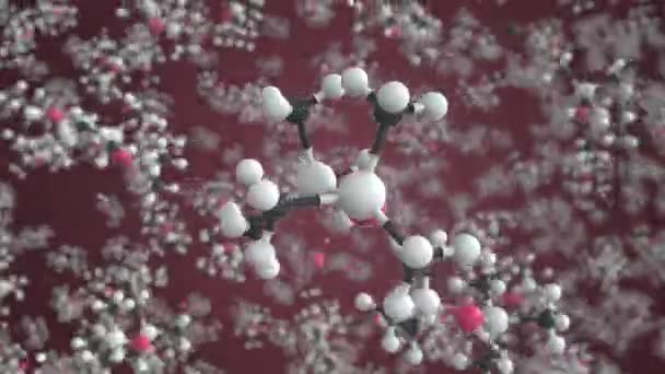 Dimetikon molekyl gjord med bollar, konceptuell molekylär modell. Kemisk looping 3D-animering — Stockvideo