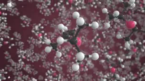 Molekül aus Diisopropylether, konzeptuelles molekulares Modell. Wissenschaftliche 3D-Animation in Schleifen — Stockvideo