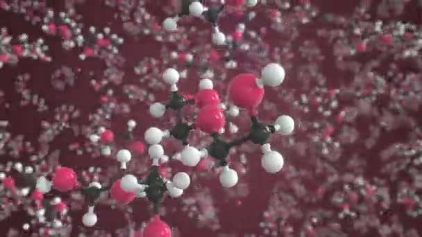 Molekül aus Diethylenglykol, konzeptionelles molekulares Modell. Wissenschaftliche 3D-Animation in Schleifen — Stockvideo