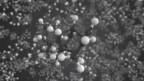 Dicyklopentadien molekyl gjord med bollar, vetenskaplig molekylär modell. Kemisk looping 3D-animering — Stockvideo
