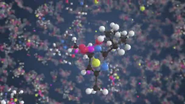 Molécula de diazinon, modelo molecular conceptual. química looping 3d animação — Vídeo de Stock