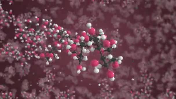 Molécula de dextrina, modelo molecular conceptual. Animación química en bucle 3d — Vídeo de stock