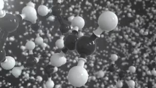 윤리 분자, 개념적 분자 모델입니다. 화학 반응을 일으키는 3d 애니메이션 — 비디오