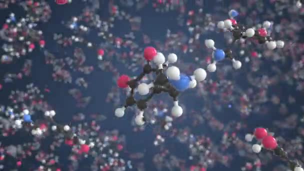 Molecuul van Dopamine. Moleculair model, conceptueel lussen 3d animatie — Stockvideo