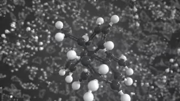 Molécula de Divinilbenzeno feita com bolas, modelo molecular científico. química looping 3d animação — Vídeo de Stock