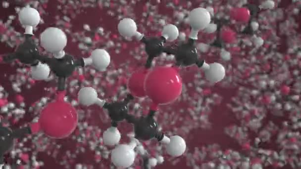 Molécula de dioxano, modelo molecular conceptual. química looping 3d animação — Vídeo de Stock